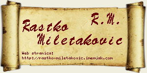Rastko Miletaković vizit kartica